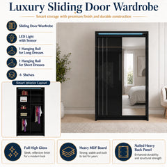 Porto 2 Doors Wardrobe | COLOR: Black | SIZE: 125cm , 165cm