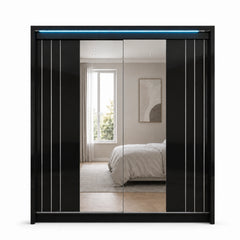 Porto 2 Doors Wardrobe | COLOR: Black | SIZE: 125cm , 165cm