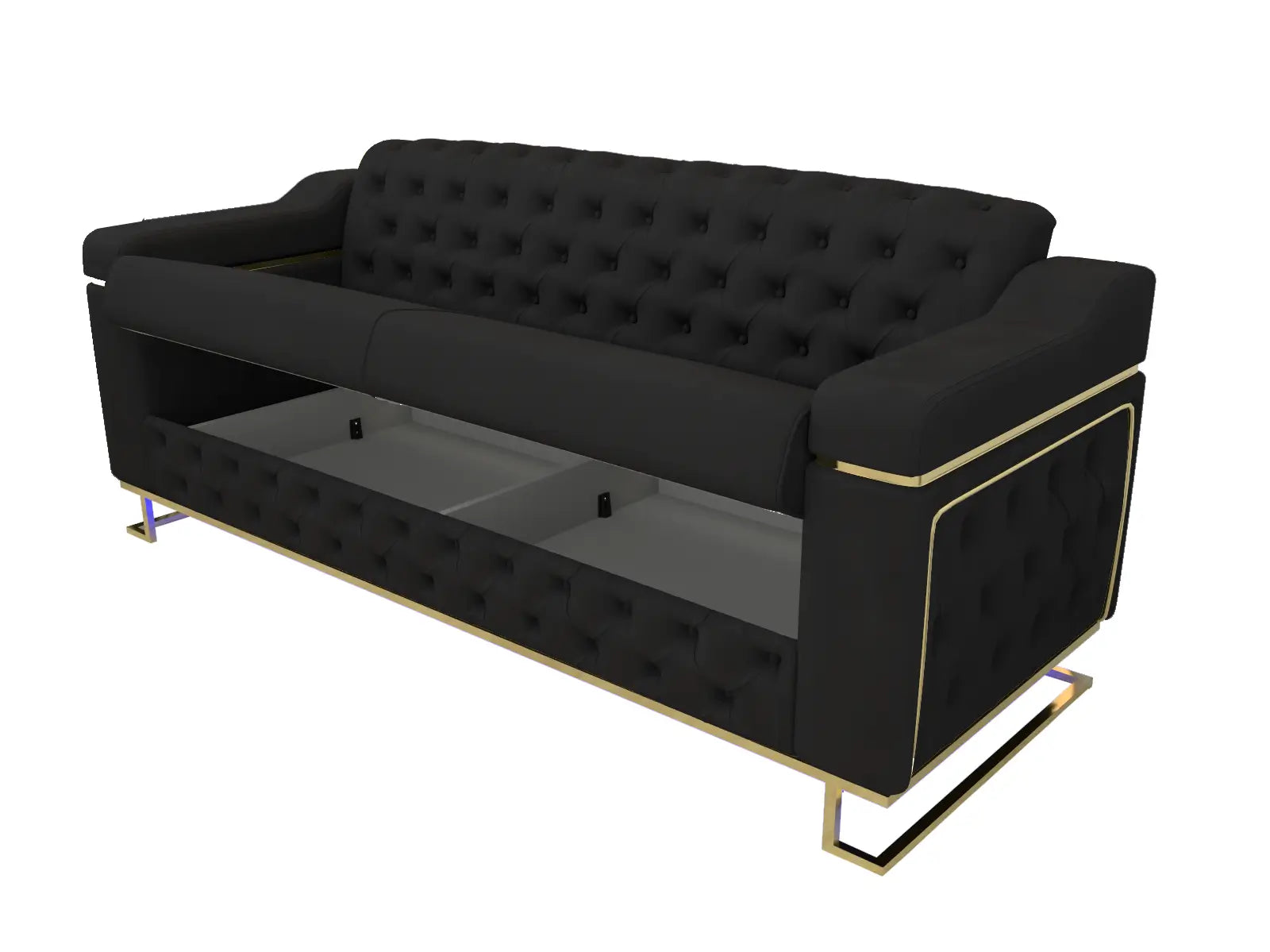 Black 3 Seater