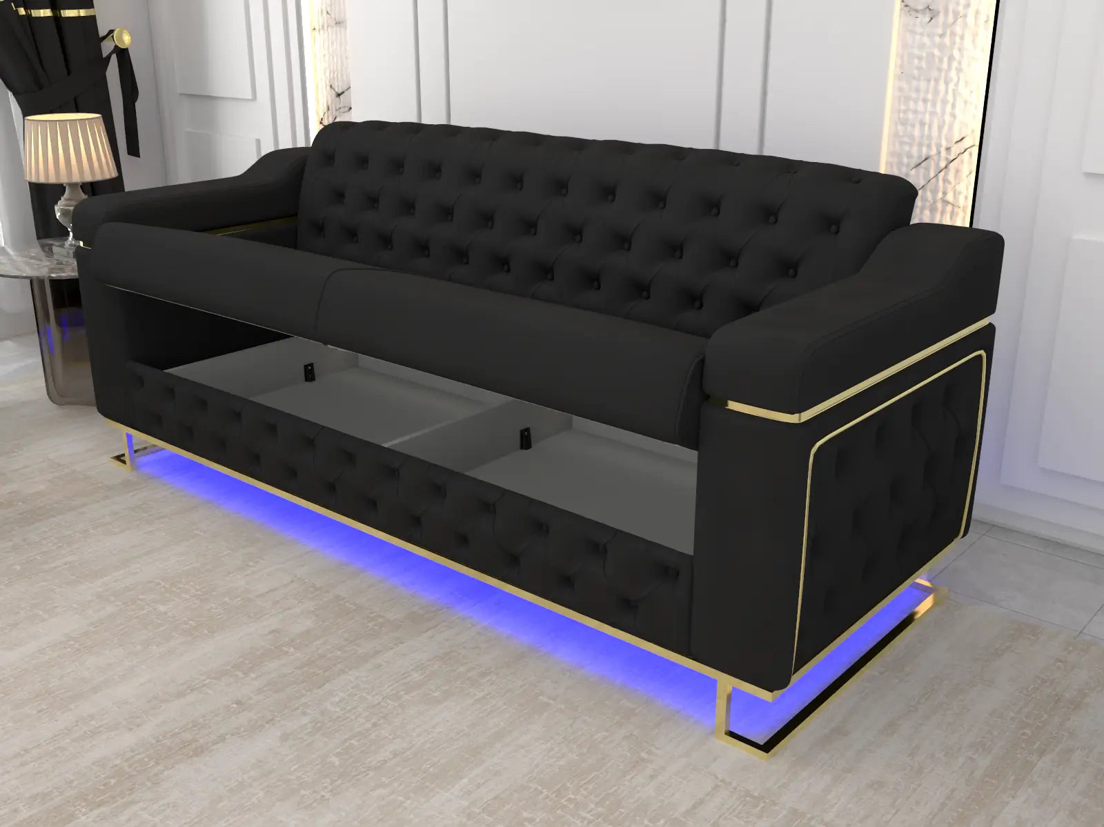 Black 3 Seater