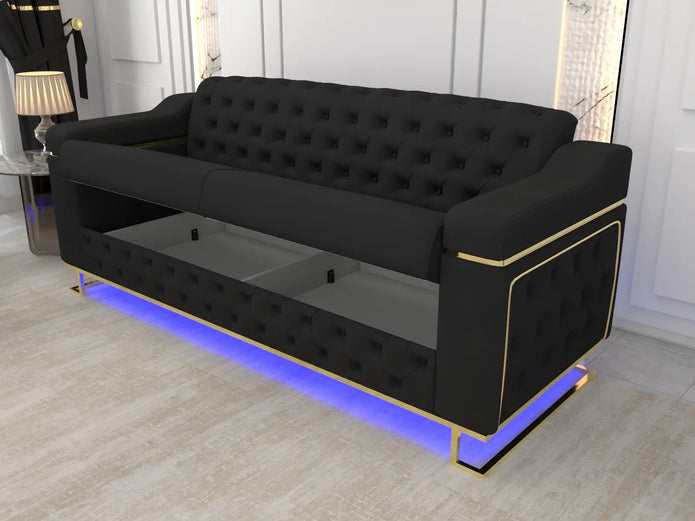 Black 3 Seater