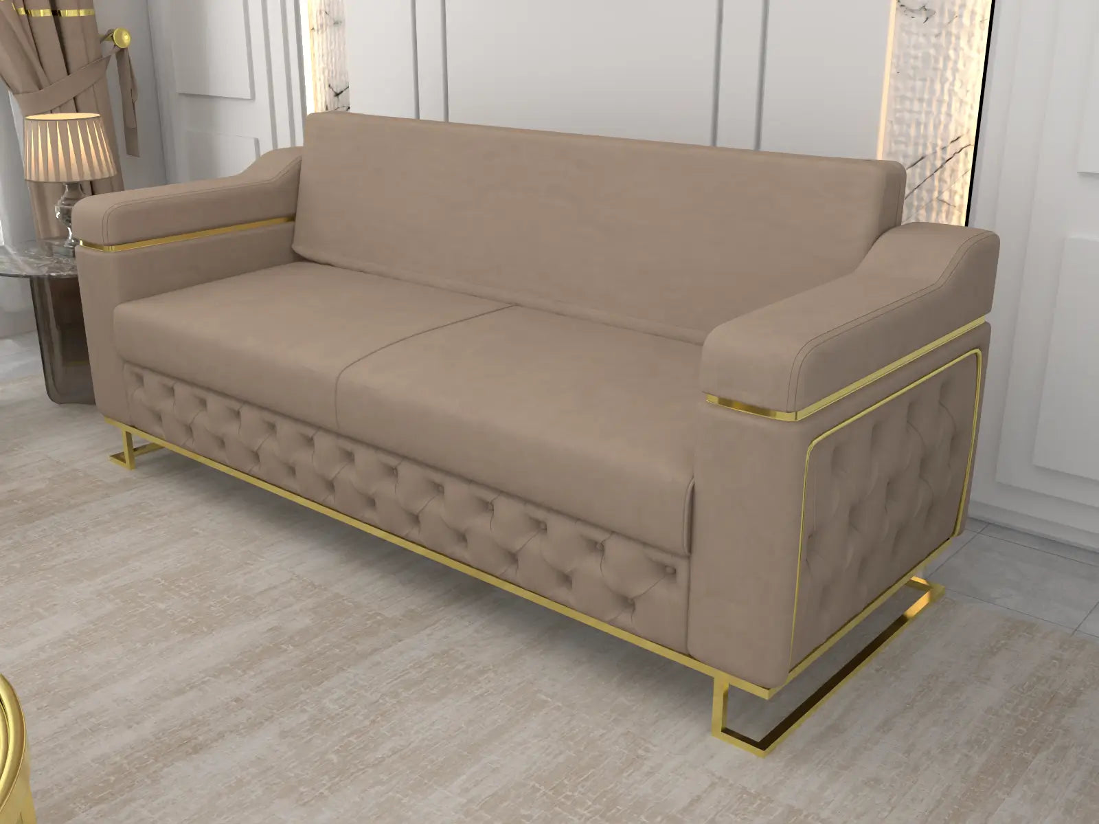 Cream 3 Seater