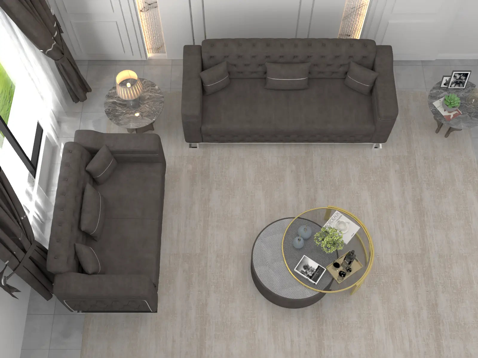 Dark Gray 3+2 Seater