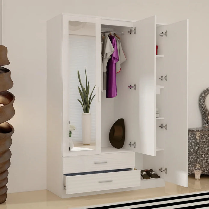 3 Doors High Gloss Wardrobe