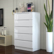 5 Tier High Gloss Chest of Drawers.