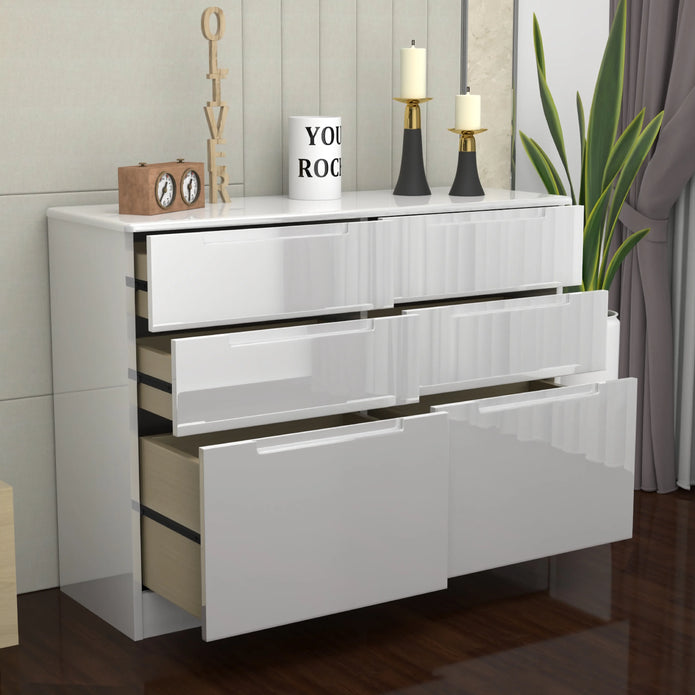 High Gloss 3+3 Chest of Drawers.