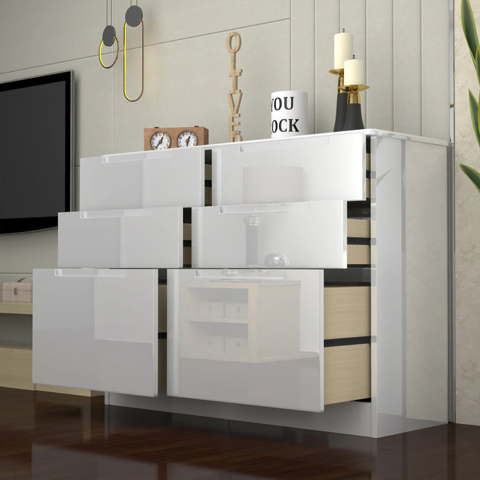 High Gloss 3+3 Chest of Drawers.