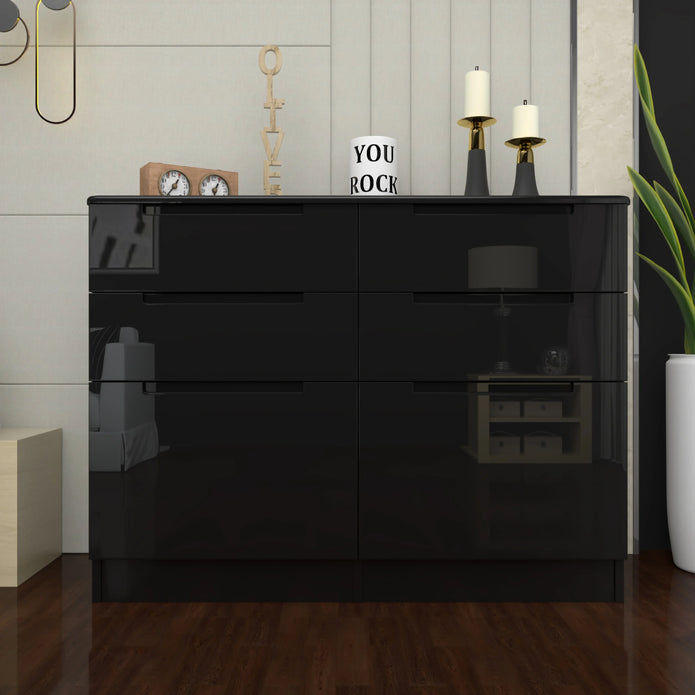 High Gloss 3+3 Chest of Drawers.