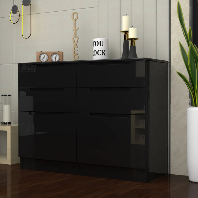 High Gloss 3+3 Chest of Drawers.