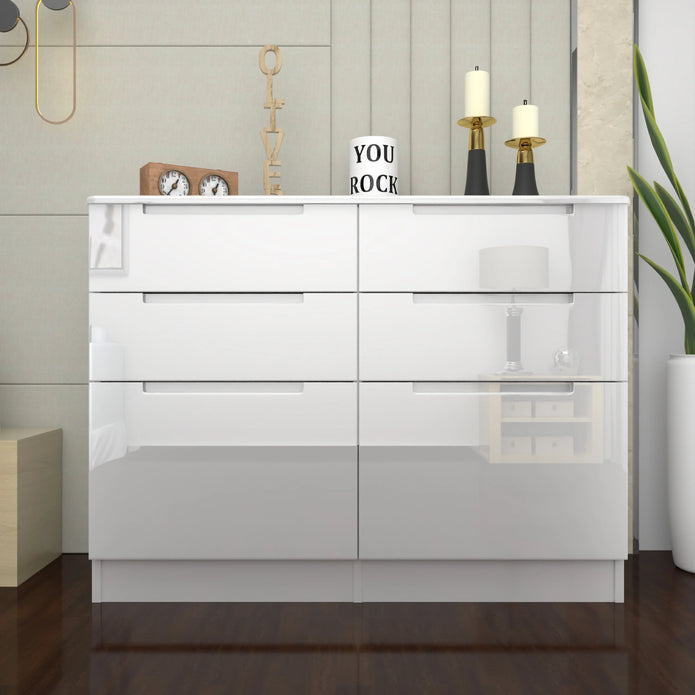High Gloss 3+3 Chest of Drawers.