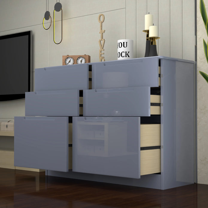 High Gloss 3+3 Chest of Drawers.