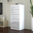 5 Tier High Gloss Chest of Drawers with Handles.