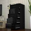 5 Tier High Gloss Chest of Drawers with Handles.