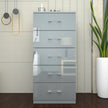 5 Tier High Gloss Chest of Drawers with Handles.