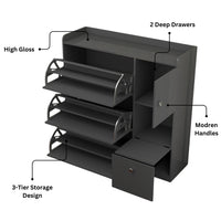 Dublin 3 Tier Shoe Cabinet