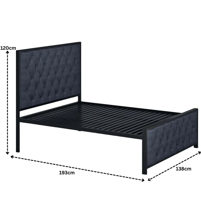 German Metal Bed | COLOR: Black | SIZE: Single, Small/Double, Double, King 