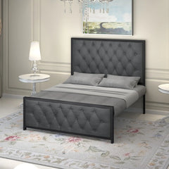 German Metal Bed | COLOR: Gray | SIZE: Single, Small/Double, Double, King 