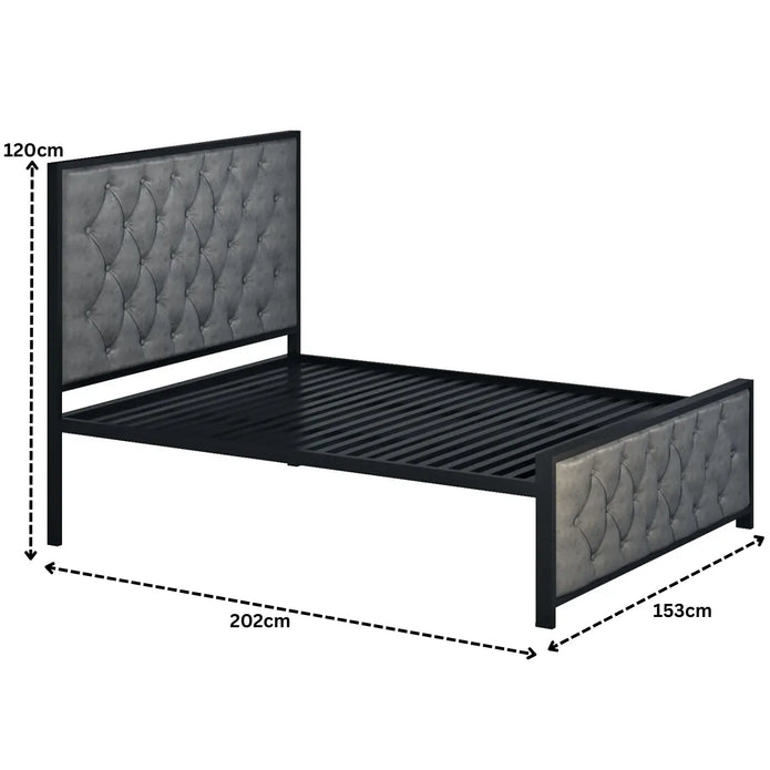 German Metal Bed | COLOR: Gray | SIZE: Single, Small/Double, Double, King 