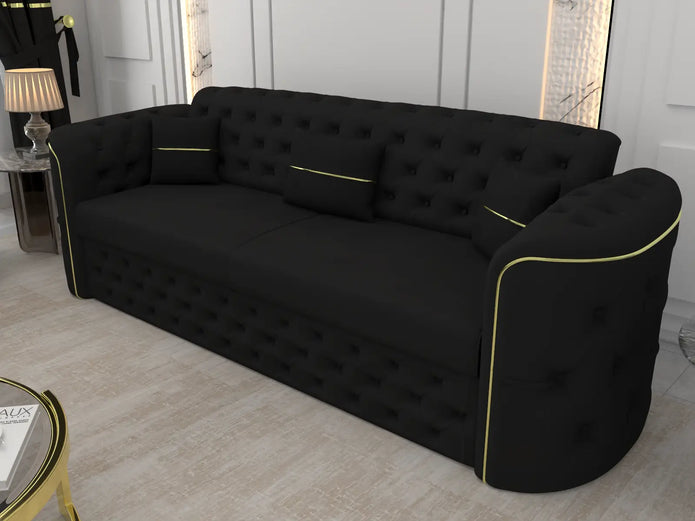 Black 3 seater