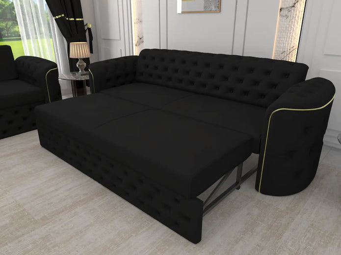 Black 3 seater