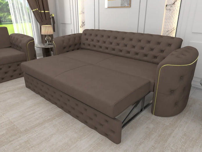 Brown 3 seater