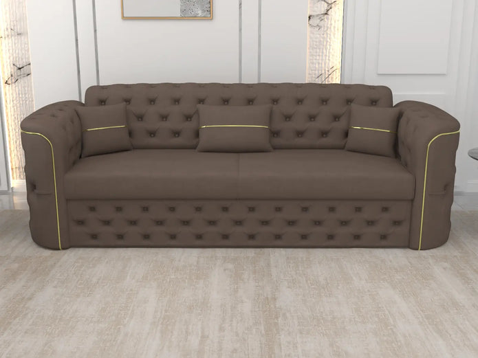Brown 3 seater