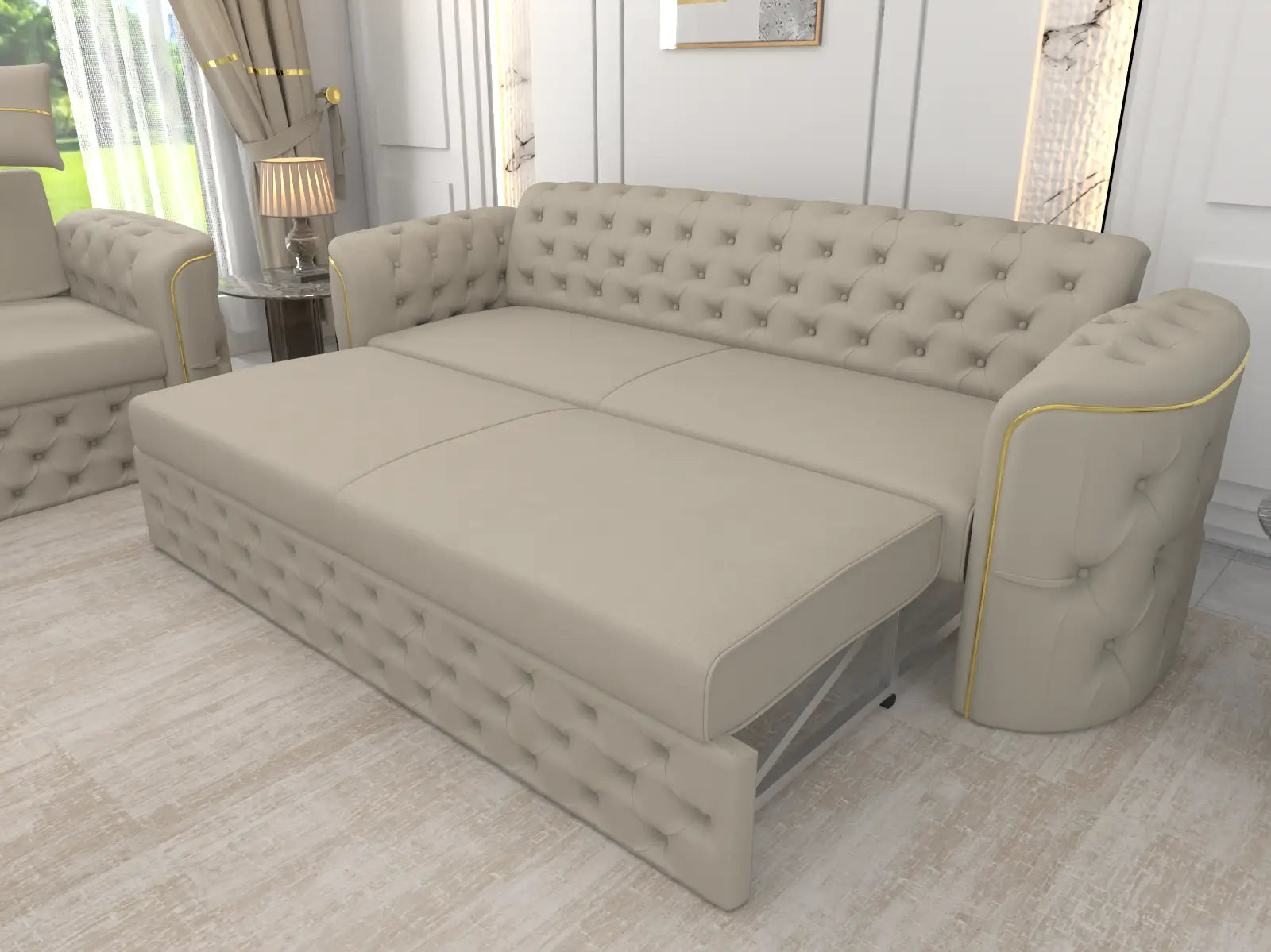 Cream 3 seater
