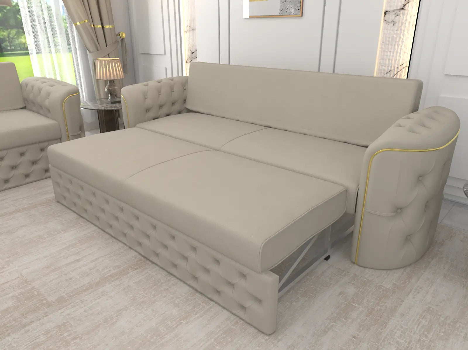 Cream 3 seater