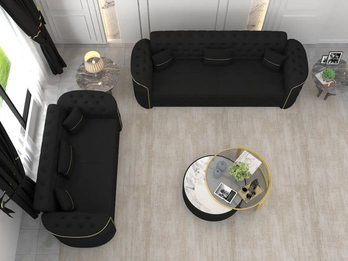 Black 3+2 seater