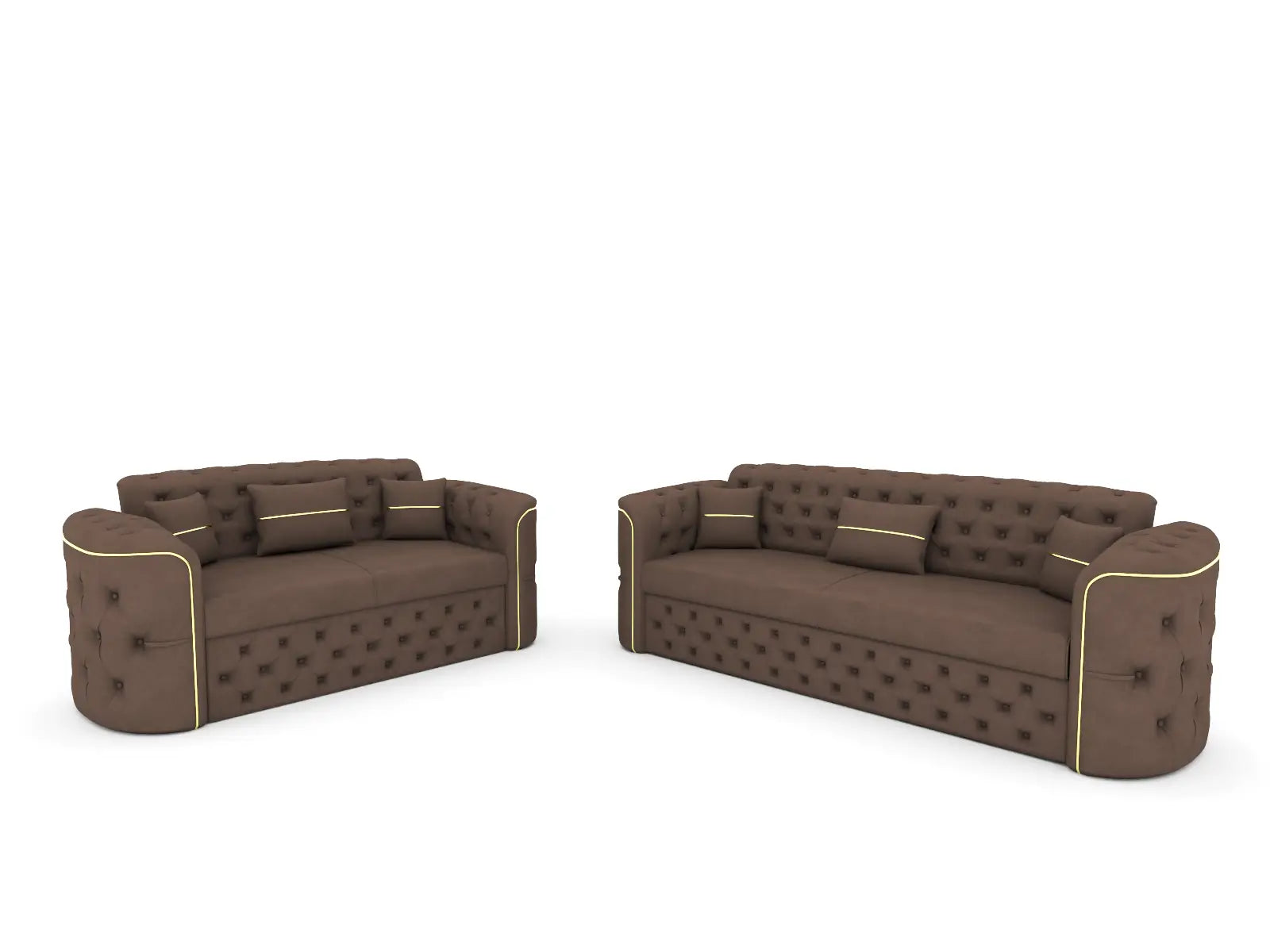 Brown 3+2 seater