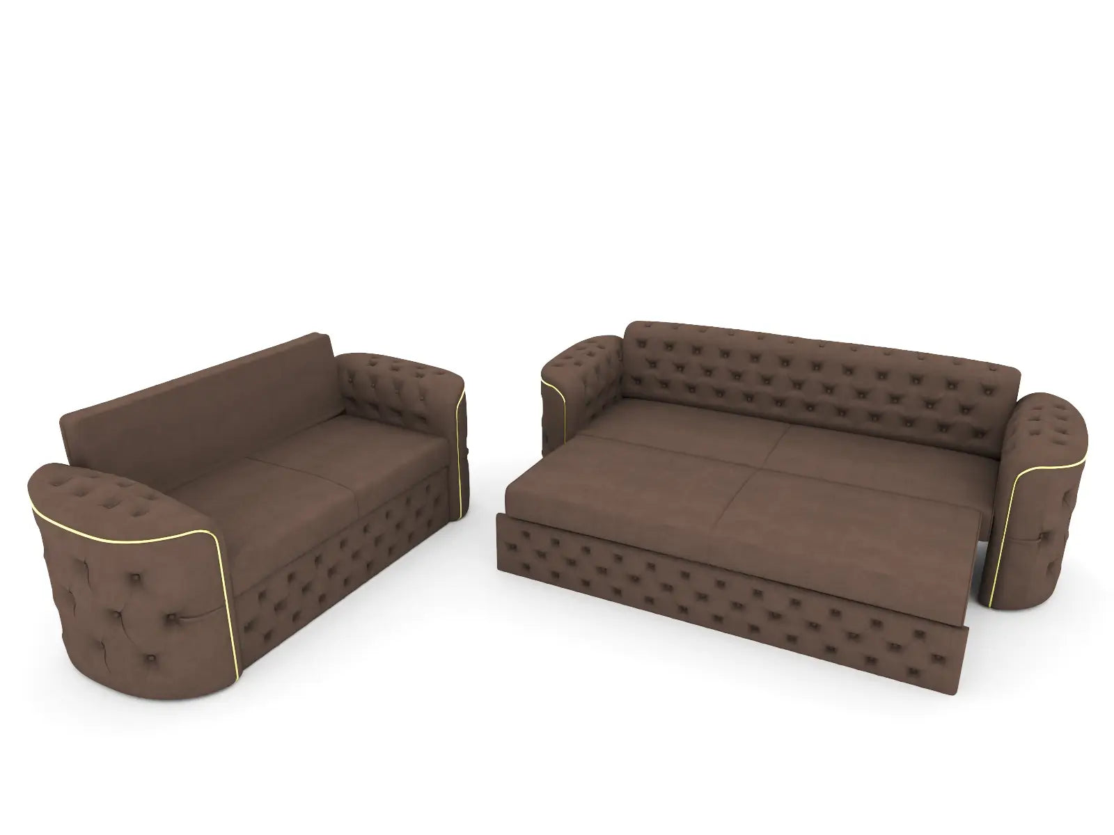 Brown 3+2 seater