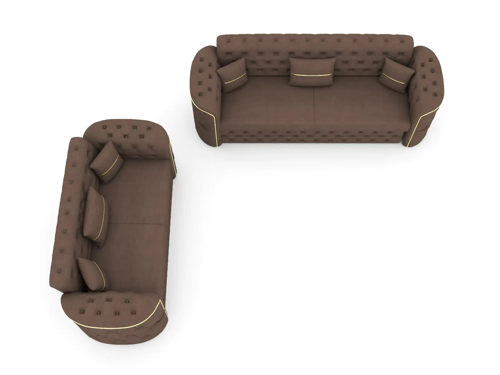 Brown 3+2 seater