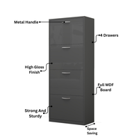 Lyon 4 Tier Shoe Cabinet