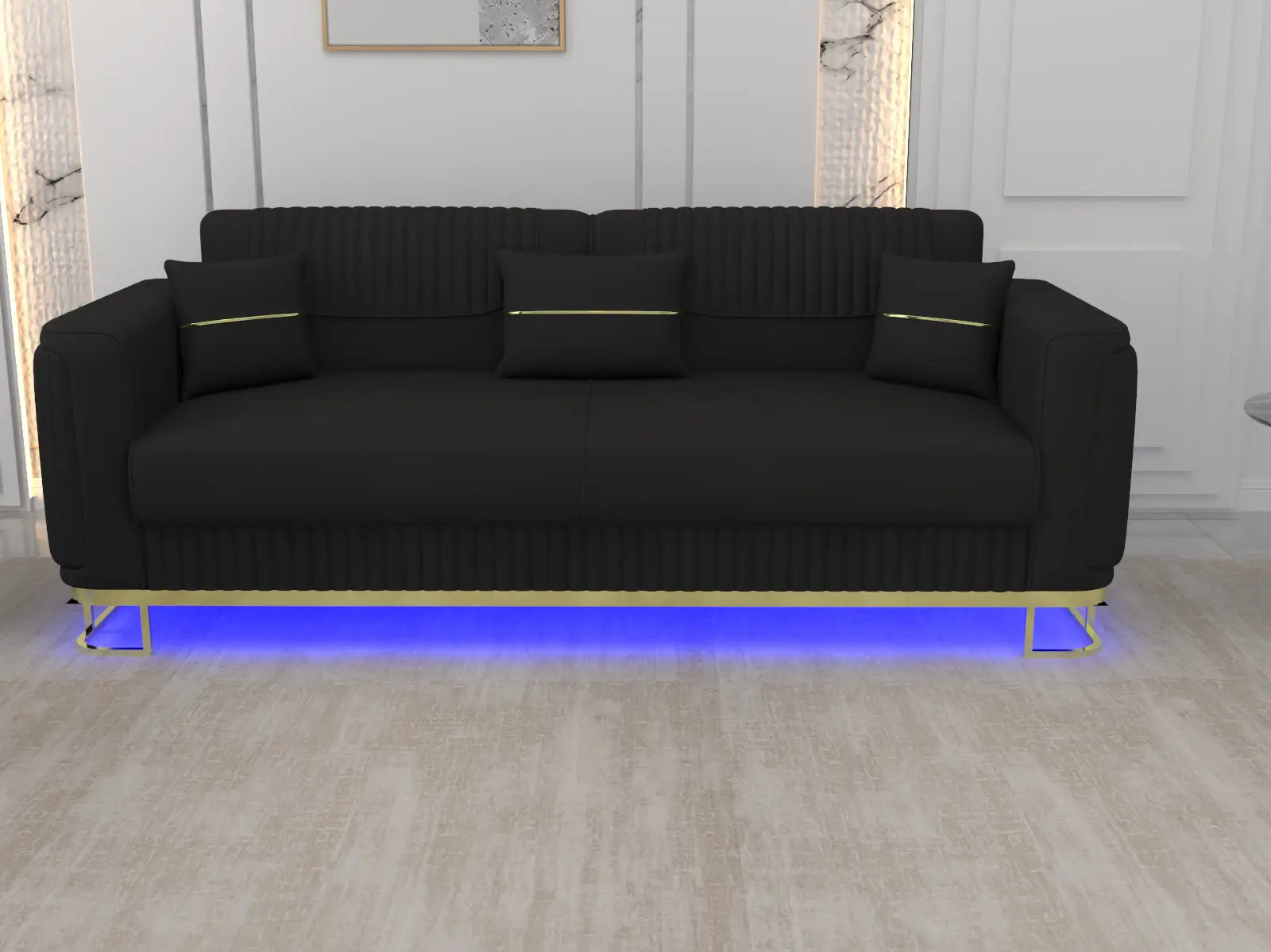 Black 3 Seater