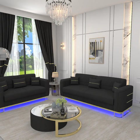 Black 3+2 Seater
