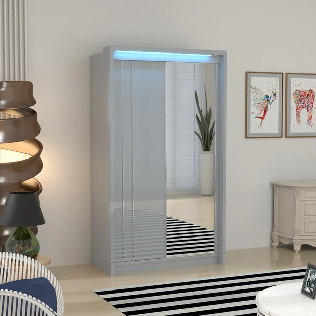 Porto 2 Doors Wardrobe | COLOR:  Grey | SIZE: 125cm 