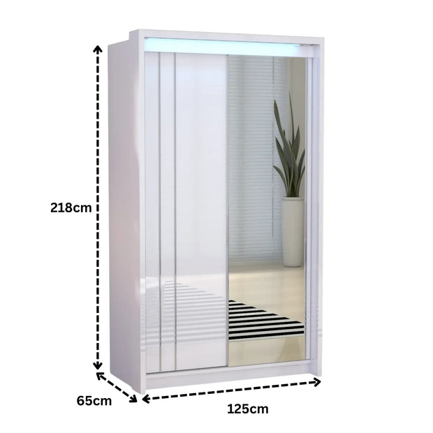 Porto 2 Doors Wardrobe | COLOR: White | SIZE: 125cm