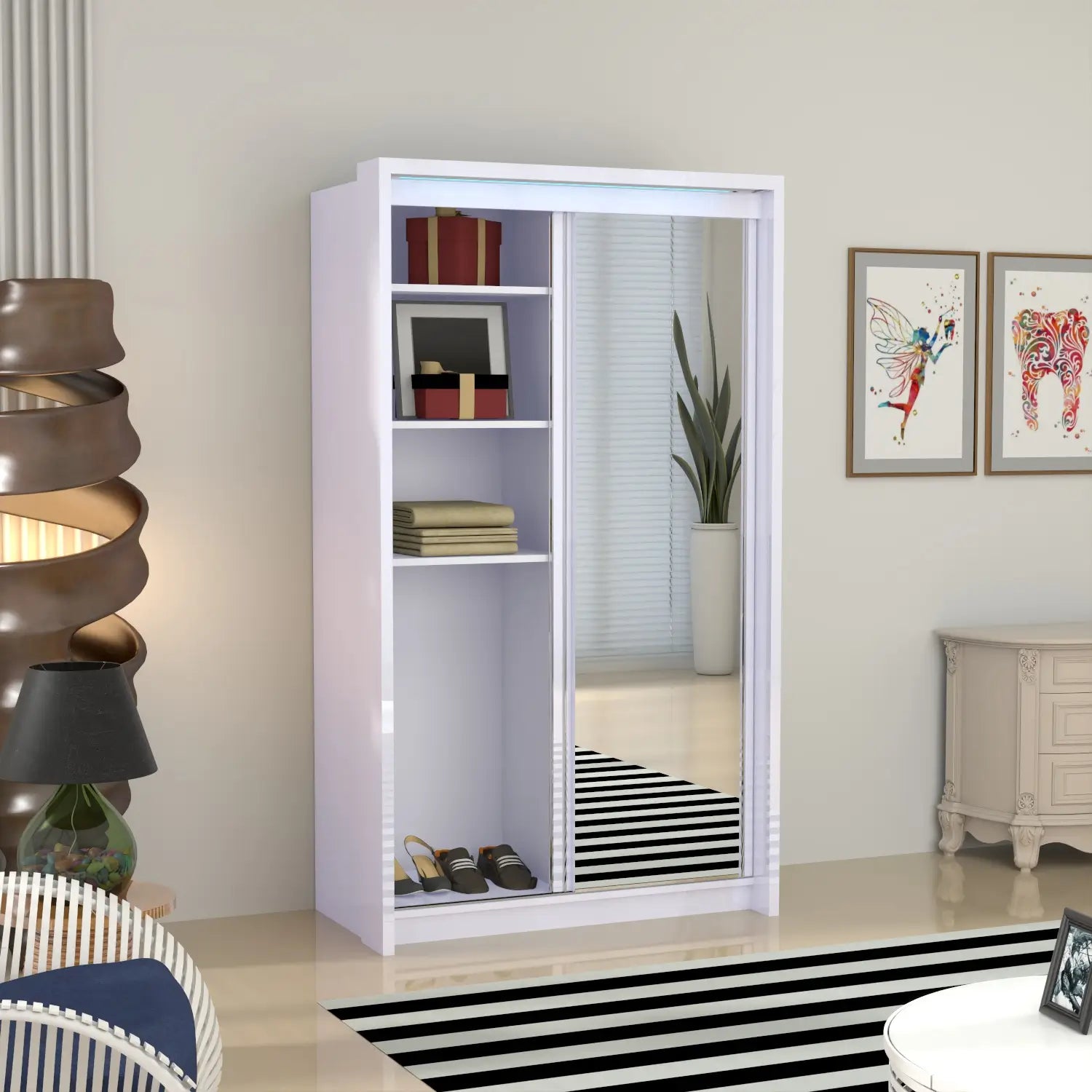 Porto 2 Doors Wardrobe | COLOR: White | SIZE: 125cm 