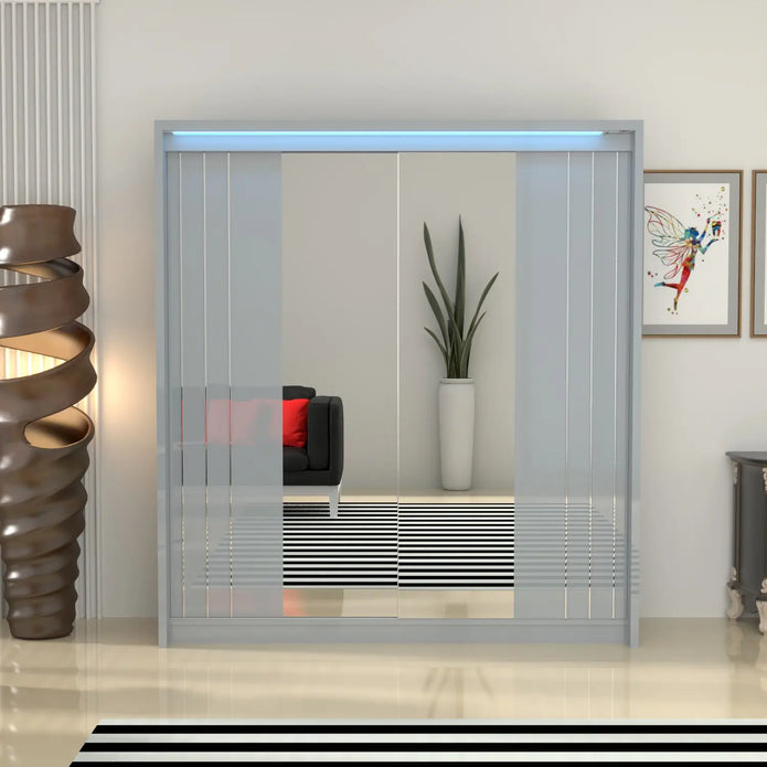 Porto 2 Doors Wardrobe | COLOR: Grey |  SIZE: 165cm