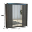 Porto 2 Doors Wardrobe | COLOR: Dark Gray | SIZE: 165cm