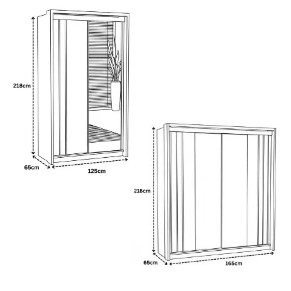 Porto 2 Door Wardrobe Dimensions & Specs