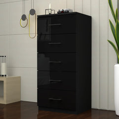 Riga 5 Drawers Chest | COLOR: Black | SIZE: 60cm , 80cm 