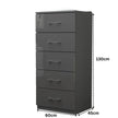 Riga 5 Drawers Chest | COLOR: Dark Grey | SIZE: 60cm , 80cm 