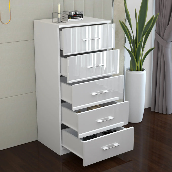Riga 5 Drawers Chest | COLOR: White | SIZE: 60cm , 80cm 