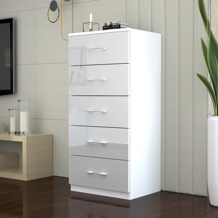 Riga 5 Drawers Chest | COLOR: White | SIZE: 60cm , 80cm 