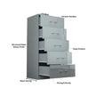 Riga 5 Drawers Chest | COLOR: Grey | SIZE: 60cm , 80cm 