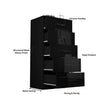Riga 5 Drawers Chest | COLOR: Black | SIZE: 60cm , 80cm 