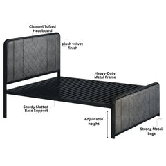 Swiss Metal Bed | COLOR: Gray | SIZE: Single, Small/Double, Double, King 