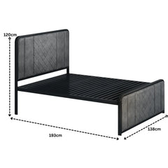 Swiss Metal Bed | COLOR: Gray | SIZE: Single, Small/Double, Double, King 