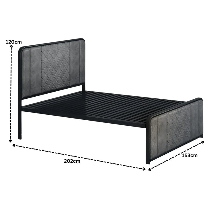 Swiss Metal Bed | COLOR: Gray | SIZE: Single, Small/Double, Double, King 